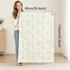 Soft 4-layer cotton gauze baby blanket with cute animal print, cozy and breathable.