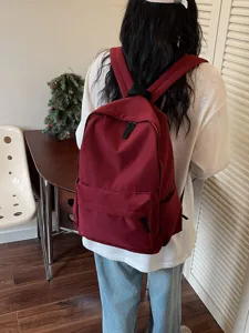 Casual Nylon Large Capacity School Backpack Women Korean Style Travel Laptop Bookbag Teenagers Daypack