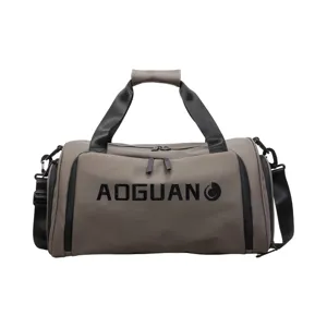 Large capacity waterproof PU sports duffel bag gym travel bag with shoe compartment for men