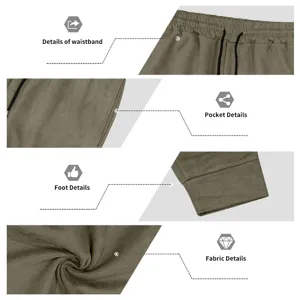 Men's Suede Air Layer Jogger Pants Casual Drawstring Sweatpants Fabric Details