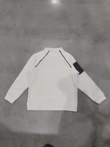 Heren fleece opstaande kraag sweater met dubbele rits raglanmouw casual pullover detail