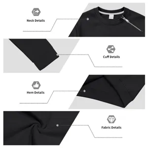 Nahaufnahmen der Herren Fleece-Sweatshirt-Details, Kragenreißverschluss und Stofftextur.
