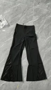 Men vintage disco flare trousers with sequin side panels for stage performance and cosplay.