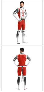 Christmas 3D digital print animal fur zentai bodysuit funny Santa costume for adults