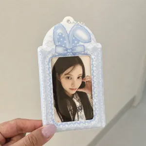 Cute bunny ear lace photocard holder 3-inch card sleeve for idol polaroid collection display