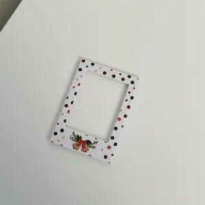 Christmas magnetic photo frame detail, 3 inch polaroid photocard holder and desktop decor.