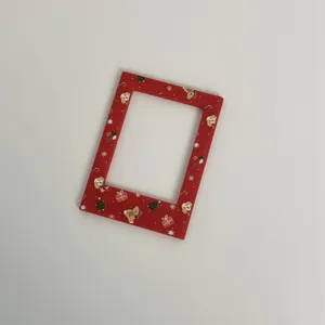 Christmas magnetic photo frame detail, 3 inch mini polaroid card holder and cute decor.
