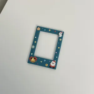 Christmas magnetic photo frame for 3 inch instax mini polaroid, cute holiday desktop decor.