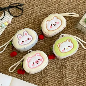 Porte monnaie en peluche mignonne avec cerise et sac de rangement pour accessoires.