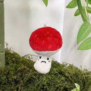 Simpatico ciondolo fungo in peluche portachiavi morbido giocattolo imbottito borsa