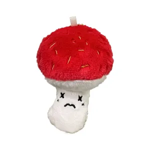 Simpatico portachiavi di peluche a fungo, morbida bambola rossa e bianca per borse.