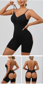 Body gaine amincissant sans coutures dos nu, contrôle du ventre et effet push-up fessier.