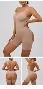 Body gainant sans coutures dos nu fesses ouvertes femme contrôle ventre amincissant