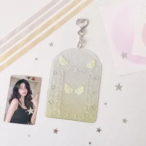 Tarjetero fotográfico de PVC transparente de 3 pulgadas funda protectora Kpop con alas.