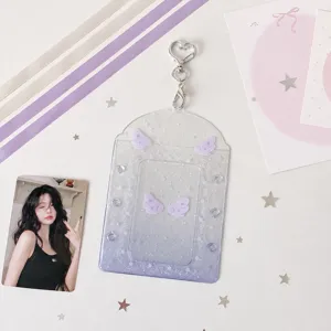 Portafotos de acrílico de 3 pulgadas funda para photocards K-pop degradado morado