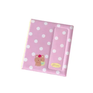 Korean pink polka dot photo album cute bear photocard holder idol card storage book