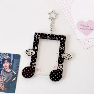 Acrylic photocard holder star wings cute 3 inch Kpop card protector keychain sleeve