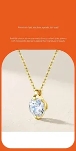 Affascinante collana con pendente in moissanite a sei griffe in argento sterling 925 donna