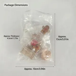 Dollhouse miniature Christmas gingerbread man furniture model ornament set transparent bag packing