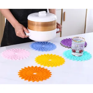 Alfombrilla de aislamiento termico de silicona estilo nordico, posavasos creativo para cocina mesa.