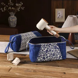 Nuovo Stile Cinese Borsa in Tessuto per Asciugacapelli Grande Capacità Viaggio Portatile Ferro Arricciacapelli Strumento di Styling Borsa di Conservazione