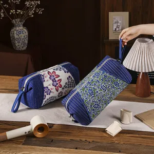 Borsa di stoccaggio in tessuto per asciugacapelli stile cinese portatile grande capacita viaggio pratica