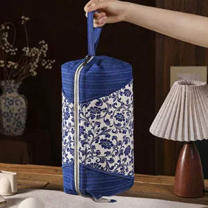 Borsa porta asciugacapelli in tessuto stile cinese, grande borsa da viaggio portatile elegante