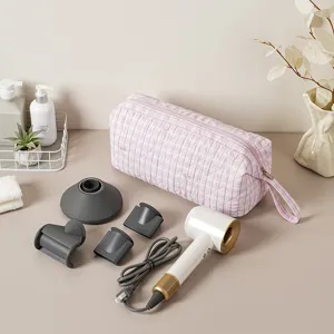 Set borsa porta asciugacapelli trapuntata con custodia e beccucci per viaggi.