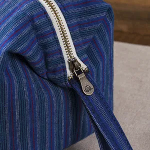 Nuova borsa portaoggetti in tessuto a righe in stile cinese per asciugacapelli e piastra.