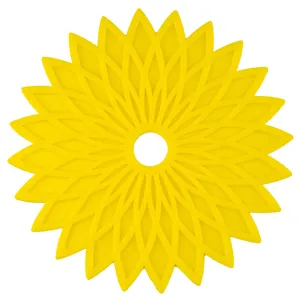 Alfombrilla aislante de silicona flor amarilla, posavasos de mesa hueco principal.