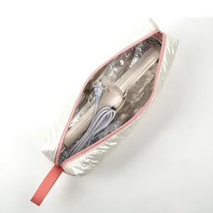 Borsa di stoccaggio portatile resistente al calore per piastra, organizer da viaggio cosmetico.