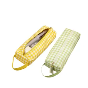 Borsa porta asciugacapelli a quadri portatile, grande custodia da viaggio per arricciacapelli.