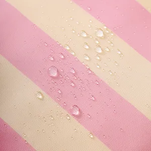 Waterproof striped fabric detail for bento lunch bag, durable and easy to clean main view.