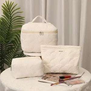 Quilted Shell Cosmetic Bag Large Capacity Portable Storage Bag Ins Style Cute Makeup Organizer Travel Toiletry Bag