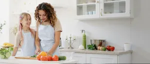 Charming kitchen scene showing a cooking lifestyle moment, perfect for insulated lunch bag details.