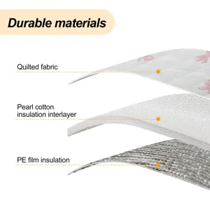 Insulation lunch bag multi-layer material detail display with durable quilted fabric.