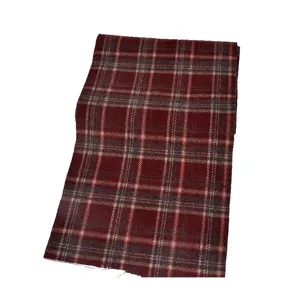 Tira de tela de cuadros retro para coleteros DIY, material de tartán rojo y gris clásico.