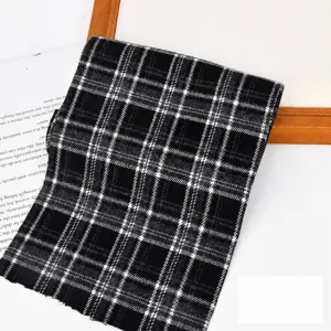Tira de tela de cuadros blanco y negro para coleteros DIY y accesorios para el pelo.