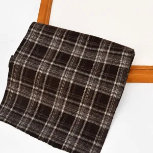 Tira de tela a cuadros retro para coleteros DIY, material de costura marrón chic.