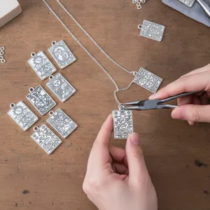 DIY alloy tarot card pendant necklace jewelry making craft accessories display parts