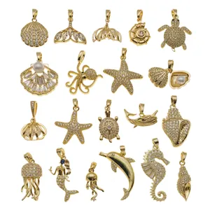 Gouden zeedier hanger bedels bulk DIY schelp zeester schildpad sieraden bevindingen set