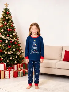 Kids Christmas Pajamas Set Long Sleeve Holiday Sleepwear Children Family Matching