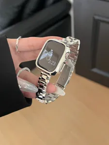 Cinturino per orologio in acciaio inossidabile e custodia compatibili con Apple Watch
