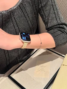Bracelet de montre en métal zircon scintillant compatible avec Apple Watch Series Ultra SE