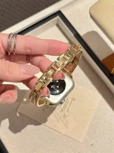 Luxueux bracelet de montre en métal avec strass cristal H-link pour Apple Watch série.
