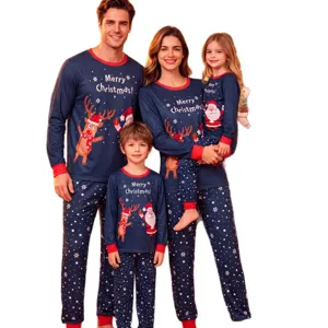 Pyjama de Noël assorti famille ensemble manches longues vêtements de nuit festifs