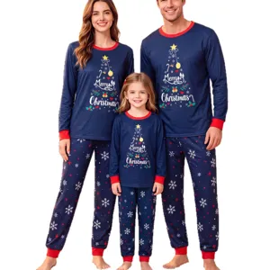 Family matching Christmas pajamas set long sleeve sleepwear for men women kids winter.