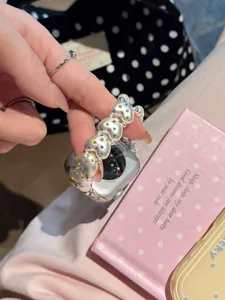 Perlen Herz Uhrenarmband kompatibel mit Apple Watch Serie Ultra SE stilvolles Handgelenk