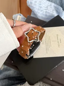 Bracelet de montre en cuir à boucle étoile élégant compatible avec Apple Watch accessorio