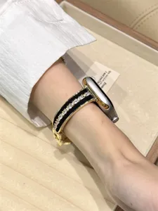 Cinturino per orologio in metallo con strass per Apple Watch elegante gioiello polso